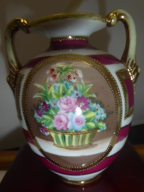 Rare, comme un vase inutilisé de 1908 Old Noritake peint à la main de couleur or avec joint en céramique - numéro de l'année, confirmation propre, poterie, céramique occidentale, vieux noritake