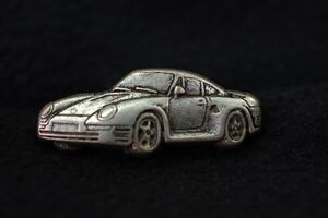 ☆ PORSCHE 3D立体ピン ポルシェ911ターボS W26mm 3.6S3.3S silver ocitys