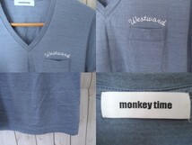 ☆MONKEY TIME/モンキータイム ワンポイント VネックTシャツ/メンズ/S_画像3