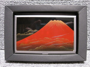 加賀 伝統工芸 蒔絵 うるし 漆芸 カードケース 名刺入れ 和柄 Mount Fuji,Japan 赤富士 富士山 富士(朱) お取り置き歓迎 出品リストで検索