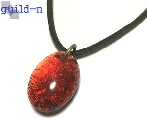 guild-n * crimson red Gold fo il resin hand made necklace 