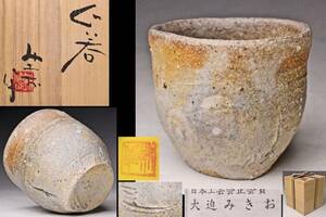  large ....* Tokoname .. large sake cup * also box also cloth .* inspection . cape one raw Takeuchi . Akira sake cup *