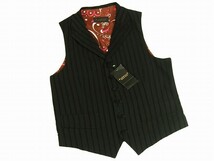 新品タグ*RadmesS MEN`S BIGI メンズビギ*黒×茶*イタリー生地*メンズ*切替えデザインベスト*M*春夏秋冬_画像1