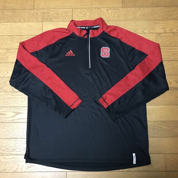 NCAA NC STATE UNIVERSITY MEN’S PULLOVER QUARTER ZIP (adidas) size-L(着丈73身幅61) 中古(超美品) 送料無料 NCNR