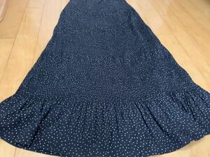  new goods * Nano Universe dot pattern pleated skirt *F lady's black black long nano*universe 2022 year lucky bag contents springs 