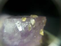 外国産鉱物　アメジスト　紫水晶　イエローカルサイト　黄色方解石　単結晶　レア　定型外発送_画像7