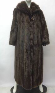 Brown бобер & совместный бобер мех мех * пальто american размер 8
