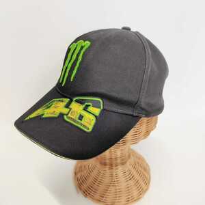 美品　MONSTER ENERGY モンスターエナジー VR46 ヴィアール 肉厚刺繍キャップ　帽子 CAP ブラック フリーサイズ