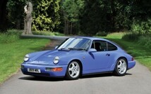 ポルシェ 911 カレラ RS 3.6 ツーリング 964型 1991-93年 Vブルー 壁紙ポスター ワイド版 603×376mm（はがせるシール式）001W2_画像1