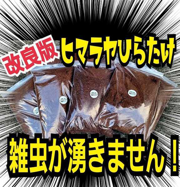 雑虫が湧かなく使いやすい【改良版】ヒマラヤひらたけ菌床発酵カブトムシマット☆幼虫の餌、産卵に抜群！栄養添加剤入り！チャック付き袋