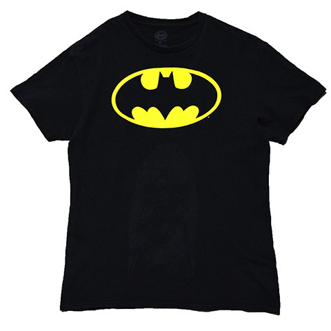 【M】 DCコミックス バットマン ロゴプリント ギミックフェイス Tシャツ メンズM 映画 BATMAN ハロウィン アメコミ 古着 BA3566