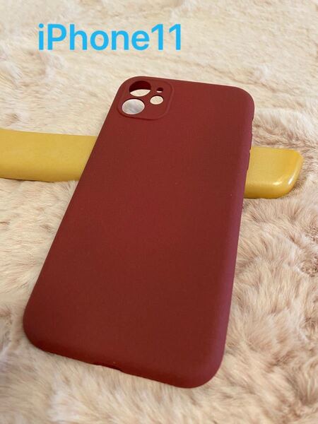 iPhone11 スマホケース iPhoneケース 薄型 レッド マット素材 耐衝撃 シリコン