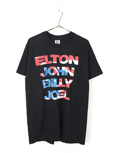 古着 90s USA製 Elton John & Billy Joel 全米 ツアー ロック ミュージック Tシャツ L 古着
