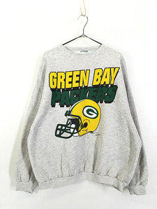 古着 90s NFL Green Bay Packers パッカーズ 3段 スウェット トレーナー XL位 古着