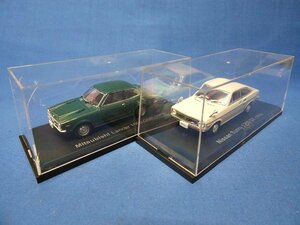 48：NOREV/ノレブ 国産名車コレクション1/43「Nissan Sunny 1200GX」1970年・「 Mitsubishi Lancer 1600 GSR」1973年 ミニカー 2台セット