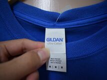 デッドストック◎GILDAN Ultra Cottonギルダンオールコットン長袖TシャツM青ブルー無地綿100アメカジストリートh21544_画像6