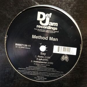 12inchレコード MATHOD MAN / SAY (無地ジャケ)