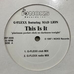 12inchレコード　 G-FLEXX / THIS IS IT feat. MAD LION