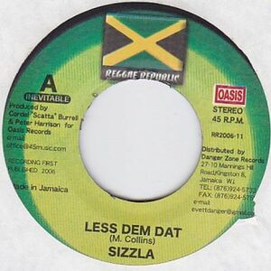 EPレコード　SIZZLA / LESS DEM DAT (INVITABLE)