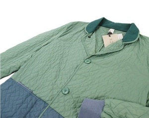新品★HANCOCK スコットランド製 軽量キルティングジャケット 40サイズ★緑/グレー ハンコック メンズ