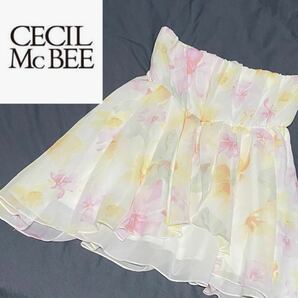 CECIL McBEE rienda 花柄 フラワー ガーリー チューブトップ ベアトップ オフショル レース ギャル トップス