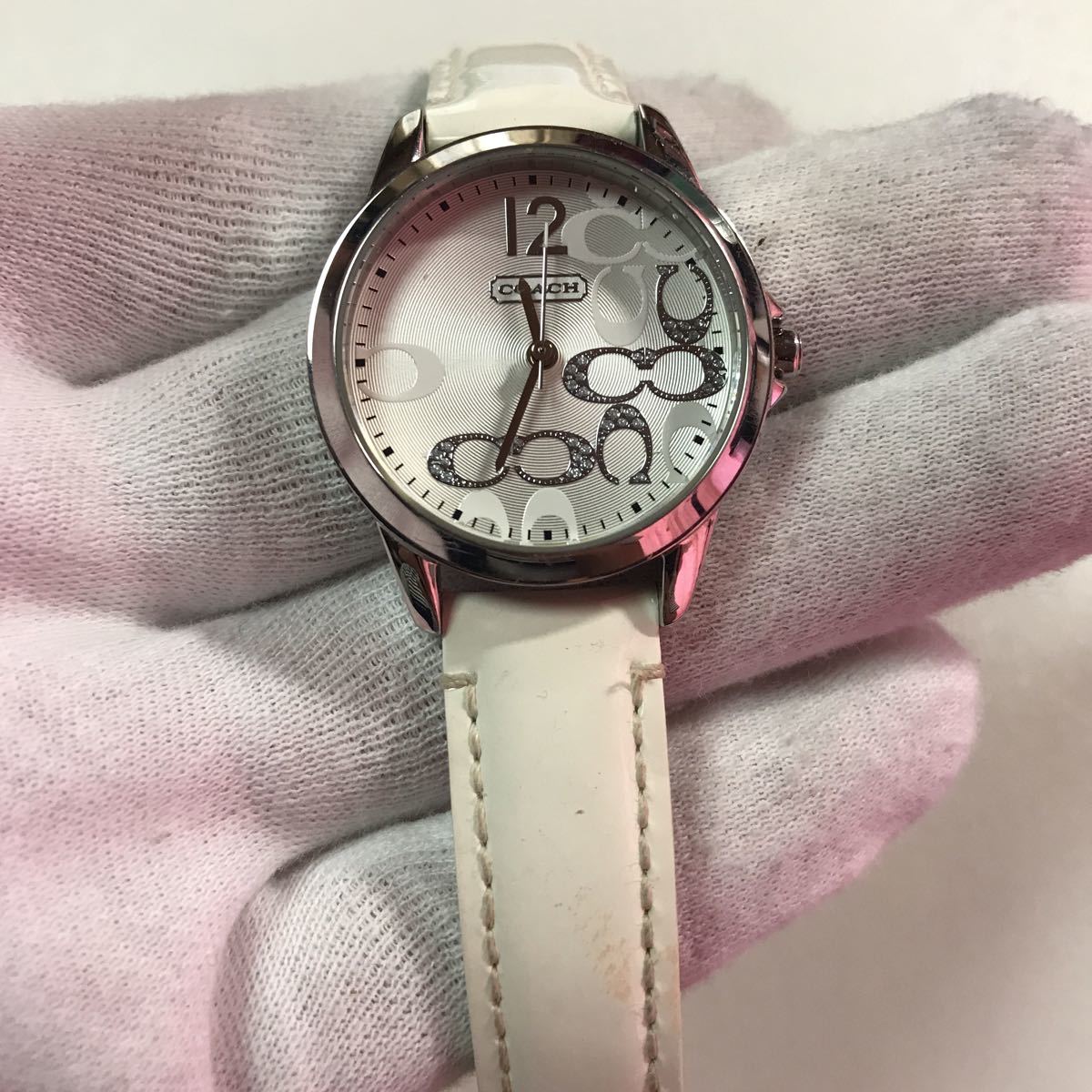 当店売れ筋入荷 COACH 未使用 本革ベルト 白レディース 腕時計 コーチ 腕時計(アナログ)