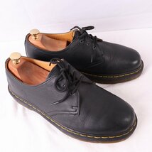 ドクターマーチン UK8/26.5cm～27.0cm/3ホール 黒 ブラック レザー ブーツ メンズ DR.Martens 中古 古着 dm3676_画像7