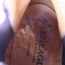 英国製 GLENEAGLES 27.5cm 位 /9 茶 チェルシー イングランド製 ブラウン サイドゴア レザー 英国靴 グレンイーグルスメンズ 中古靴 ds2982_画像8