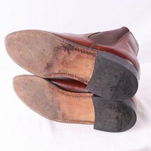 英国製 GLENEAGLES 27.5cm 位 /9 茶 チェルシー イングランド製 ブラウン サイドゴア レザー 英国靴 グレンイーグルスメンズ 中古靴 ds2982_画像4