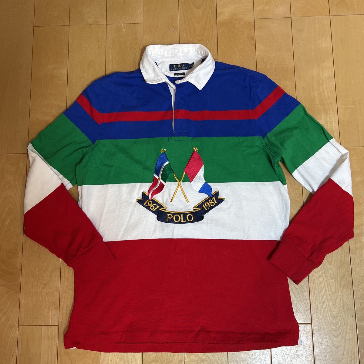ビンテージ 80s ラルフローレン ショールカラー クロスフラッグ