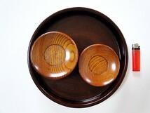 【綺麗です】木製・漆塗のお盆（27ｃｍ）＋茶托5枚（12ｃｍ）【定形外710円／ゆうパック80サイズ持込料金】_画像8