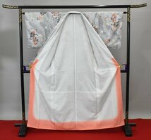 【桜庭呉服店】小紋 着物 菊 花 鹿の子 花車 身丈159cm 裄丈64cm　★ kb-1703_画像10