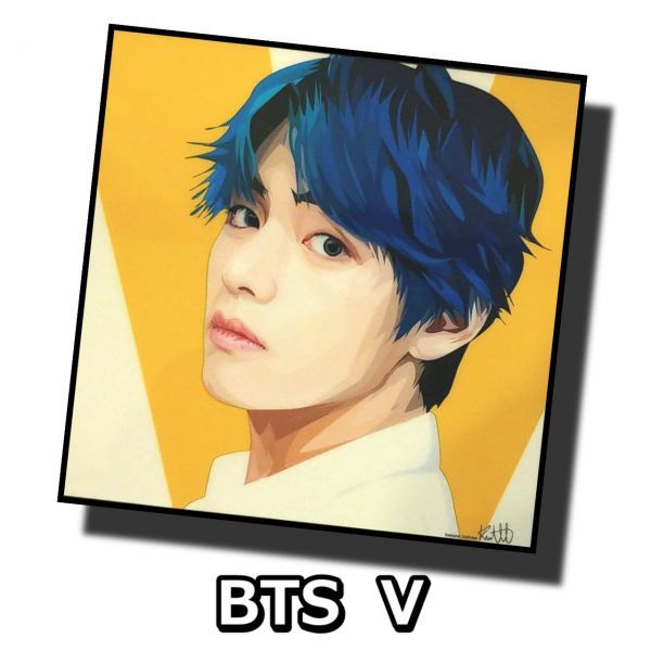 BTS V Bangtan Boys Overseas Charisma Art Panel Holz Wandbehang Pop Art Gemälde Poster Interior Korean Wave, Drucksache, Poster, Musiker