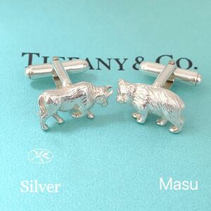 希少美品TIFFANY&Co. ティファニーブルベアカフリンクス　牛　熊　動物 カフリンクス