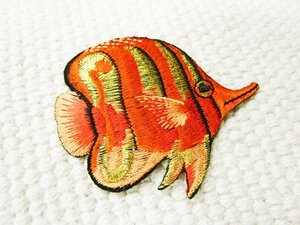 刺繍ワッペン/きらきらエンゼルフィッシュOR/海/熱帯魚/マリン