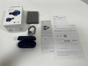 新品 Audio-technica オーディオテクニカ ワイヤレスヘッドフォン ATH-CKS5TW BLブルー SOLID BASSシリーズ 完全ワイヤレスイヤホン