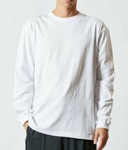 長袖 Tシャツ XL パステル エメラルド 袖リブ 綿100 5.6オンス 無地 無地T 長袖Tシャツ ロンT 丸首 クルーネック コットン A513 LL 2L 水色_画像2