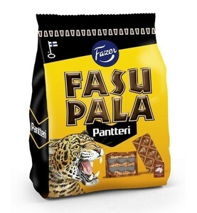 Fazer Fasupala ファッツェル ファスパラ パンテリ サルミアッキ リコリス味 ウエハース 1袋×215g フィンランドのお菓子です