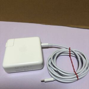 中古美品Apple純正 87W USB-C Power Adapter A1719 ACアダプター/非純正Type-C 充電ケーブル付/動作品SHA856