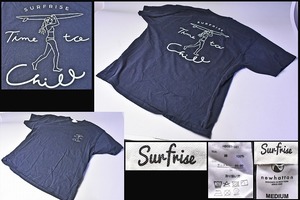 SURF RISE ★ サーフライズ ★ Tシャツ ★ M ★ ダークネイビー ★ サーフガール ★ time to chill ★ タイムトゥチル ★ 中古品 ★