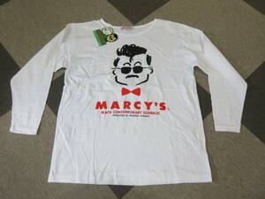 当時物 MARCY'S 未使用 Tシャツ 田代まさし フリーサイズ マーシー ロンT カットソー 白 長袖 レトロ 80s90s タレント 新品 コレクション