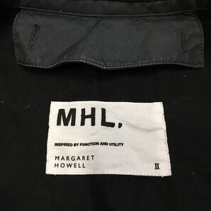 10-33 MHL. FINE TOUGH POPLIN COAT マーガレットハウエル ステンカラーコート 黒 サイズ2の画像5