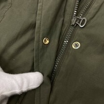 E-445 TOMMY HILFIGER トミー ヒルフィガー ミリタリー 中綿 フーディー コート ジャケット アウター size M カーキ 訳あり レディース_画像8