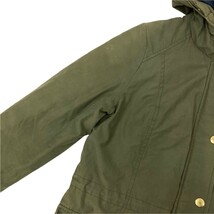 E-445 TOMMY HILFIGER トミー ヒルフィガー ミリタリー 中綿 フーディー コート ジャケット アウター size M カーキ 訳あり レディース_画像3