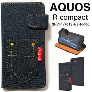 AQUOS R compact SHV41/701SH デニムデザインケース/AQUOS R compact SHV41/SoftBank701SH/SH-M06