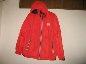 冬用　カンタベリー　ナイロンジャケット　上着　コート　中綿ジャケット　フード付き　パーカー　赤レッド系　日本代表カラー
