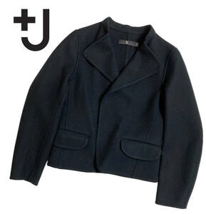 ユニクロ プラスJ ダブルフェイス スタンドカラー ジャケット ウール XS ブラック +J 20AW UNIQLO レディース