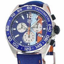 1円～ タグホイヤー TAG Heuer フォーミュラ1 Formula1 クロノグラフ CAZ101N ガルフ ブルー オレンジ 革ベルト クオーツ メンズ 腕時計_画像1