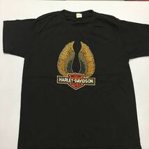 SR4C4♪ 両面プリントバイカーズデザイン半袖Tシャツ ハーレーダビッドソン Lサイズ HARLEY-DAVIDSON ① ウイング_画像1