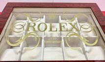 【レア♪ 新品】 ROLEX ロレックス ディスプレイケース １０本収納 木製 識別番号 ガラス天板 腕時計Box_画像4